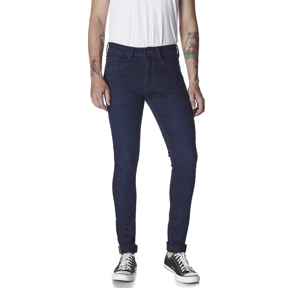 Calça Jeans Masculina Convicto Super Skinny escura com Bordado Logo Personalizado